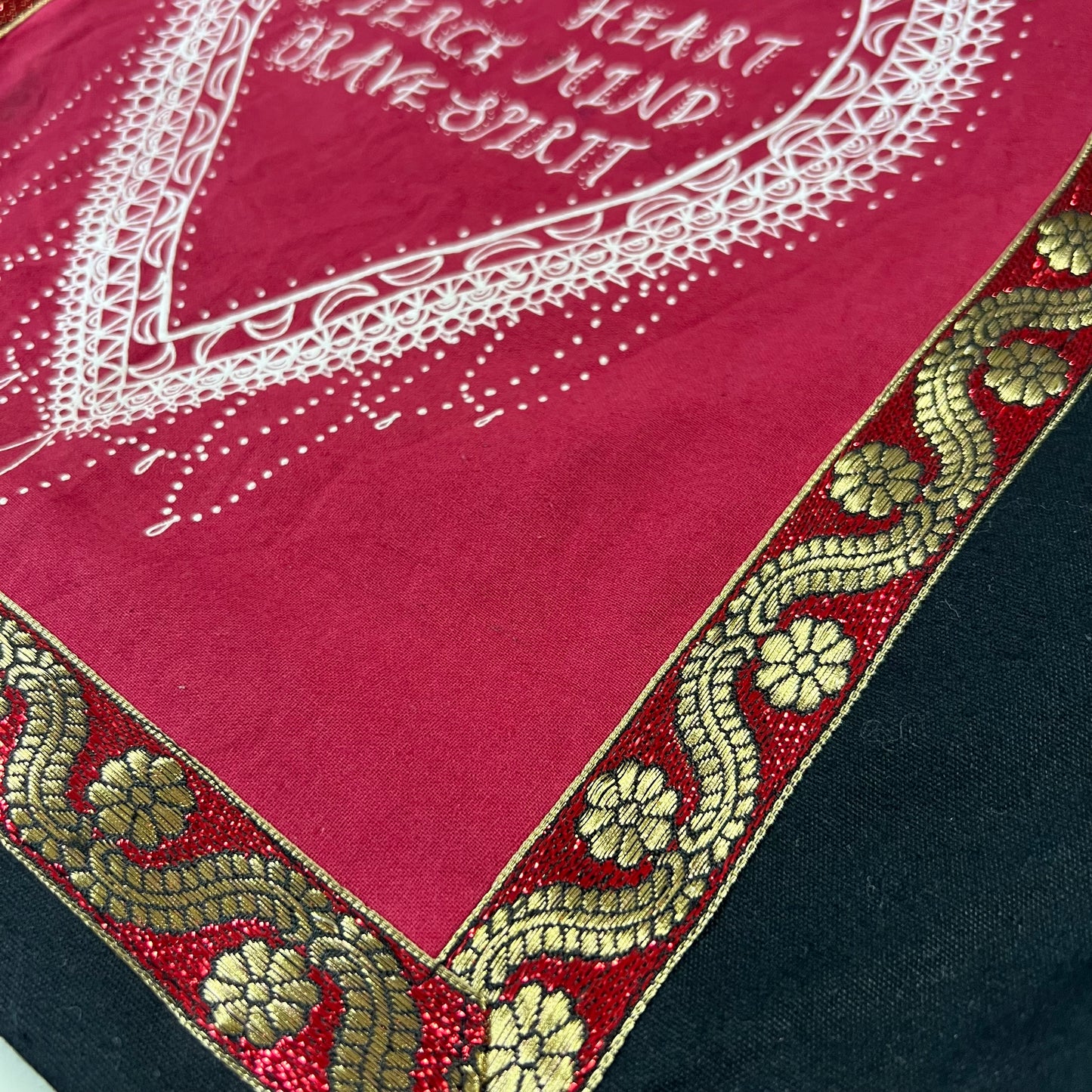 kind heart, fierce mind, brave spirit tote bag - red