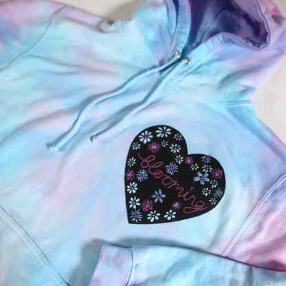 blooming tie dye hoodie