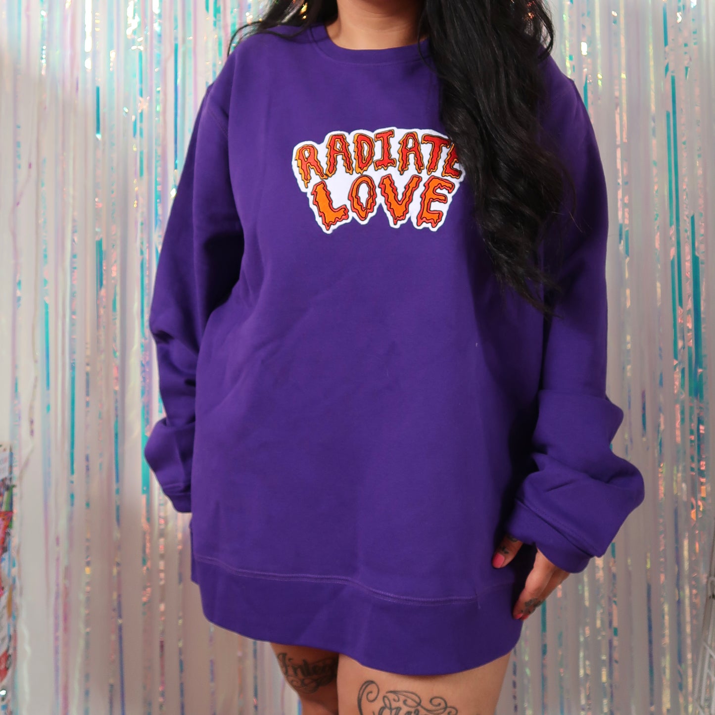 radiate love embroidered sweatshirt - purple