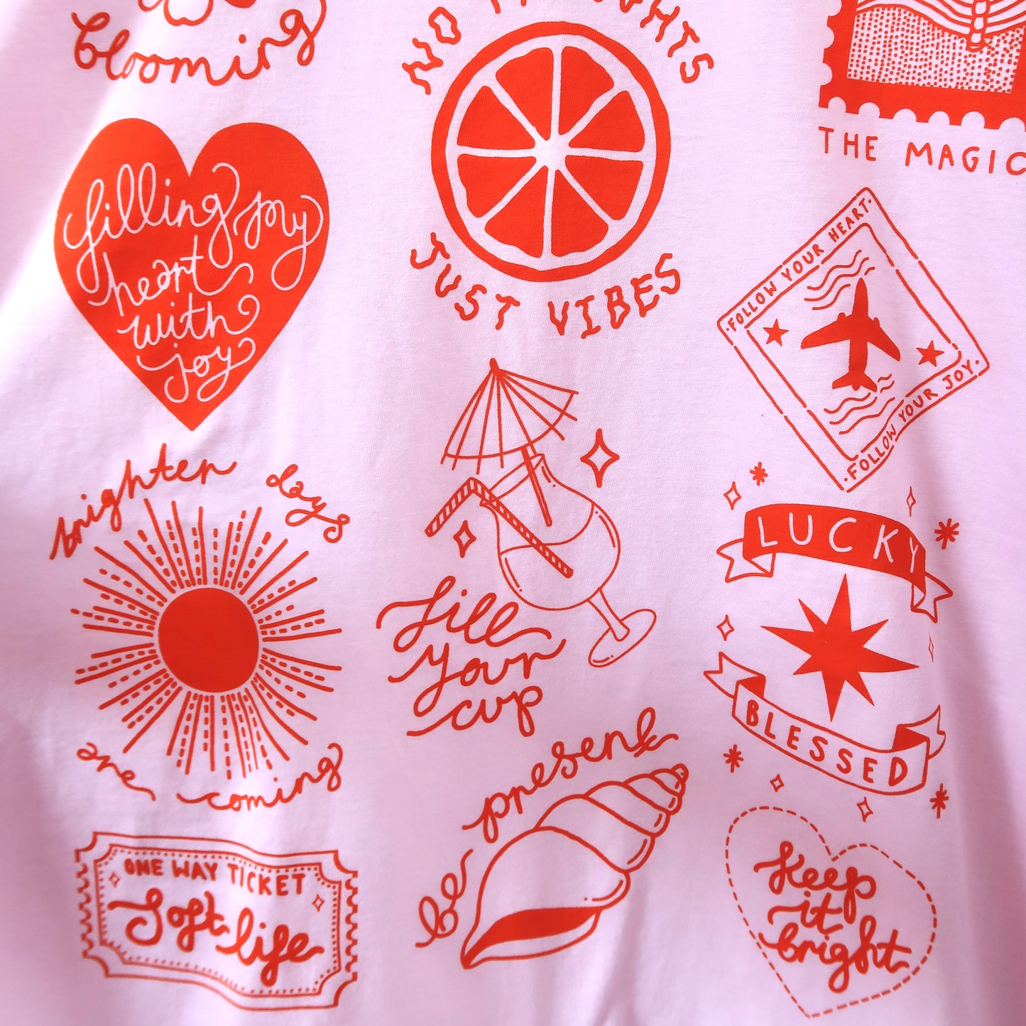 brighter days t-shirt - pink & orange
