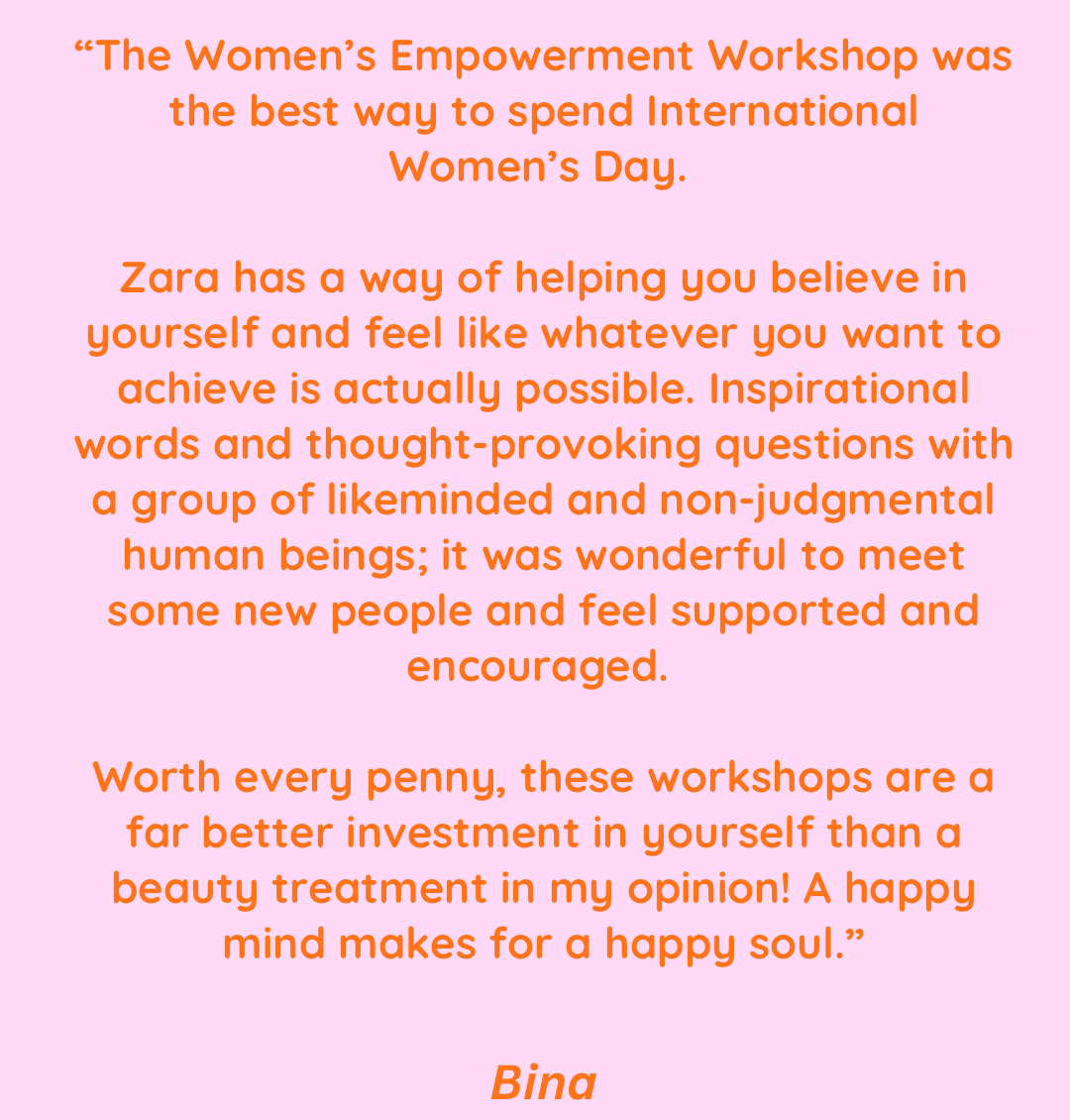 women's empowerment workshop | manchester | 19th september