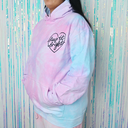 keep it bright tie dye hoodie - L