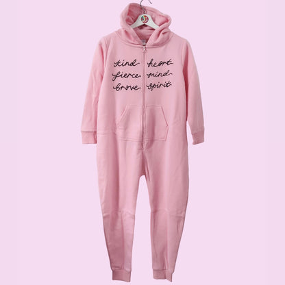 kind heart, fierce mind, brave spirit - kids onesie - pink