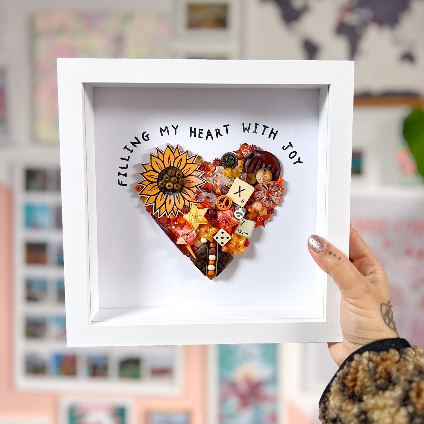 autumn heart - framed art