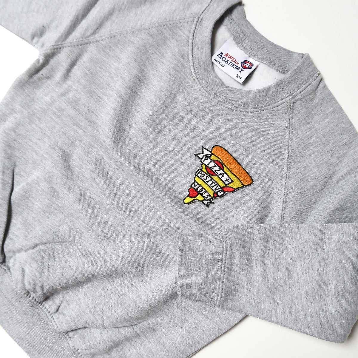 pizza & positive vibes - kids sweatshirt - grey
