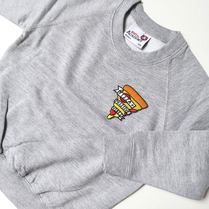 pizza & positive vibes - kids sweatshirt - grey