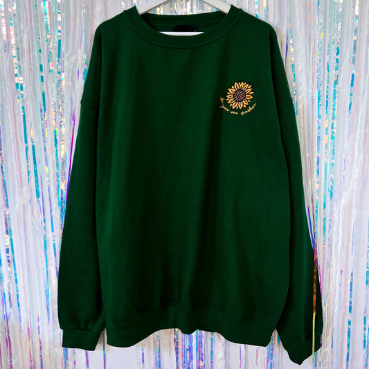 be your own sunshine embroidered sweatshirt - green