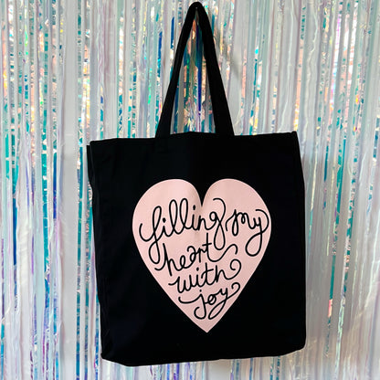 filling my heart with joy large tote bag