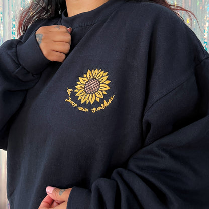 be your own sunshine embroidered sweatshirt - navy