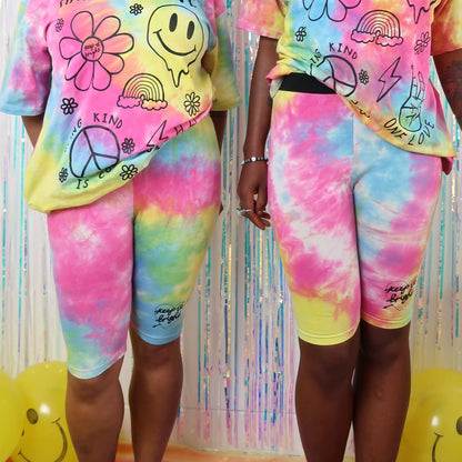 keep it bright tie-dye legging shorts - bright