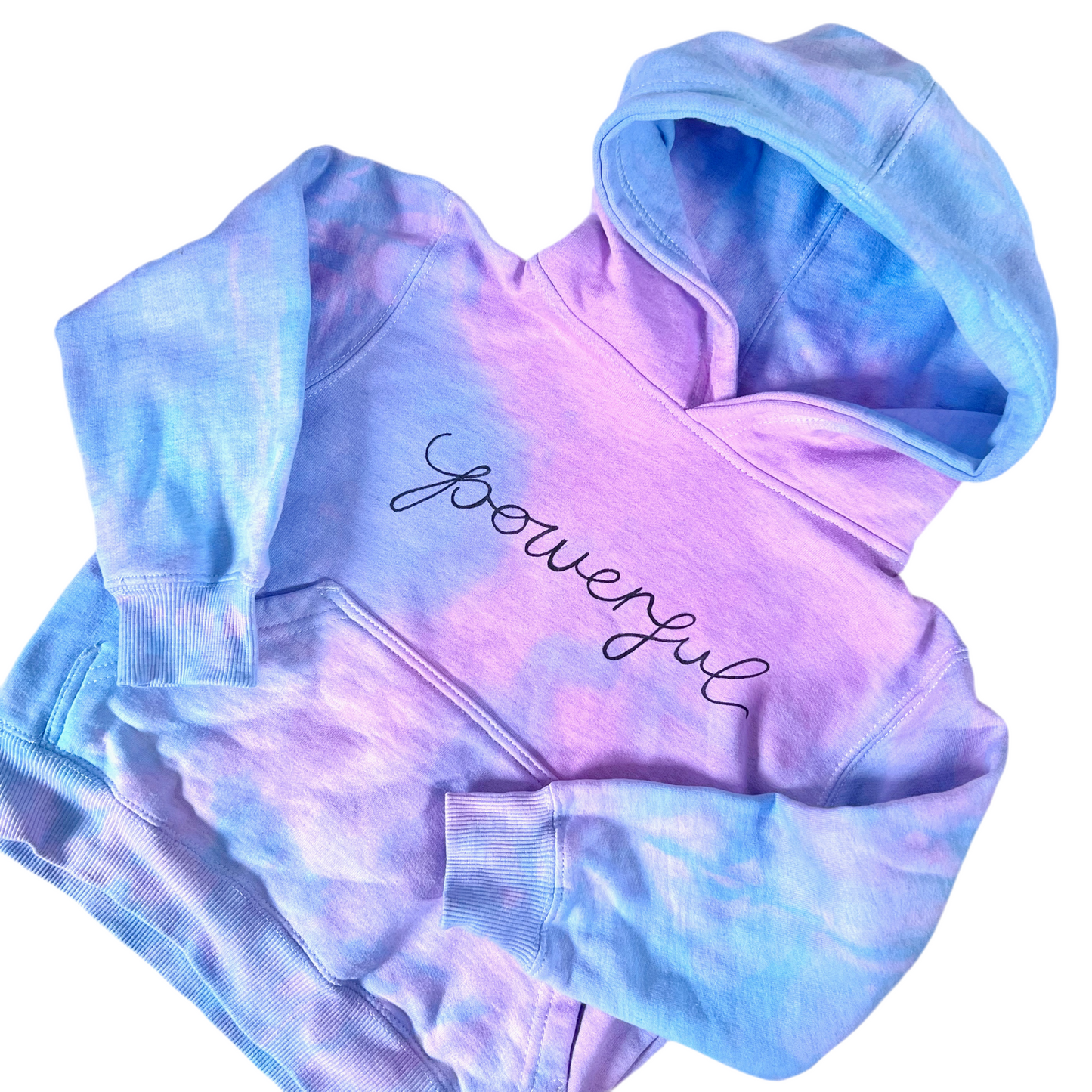 kids powerful tie dye hoodie