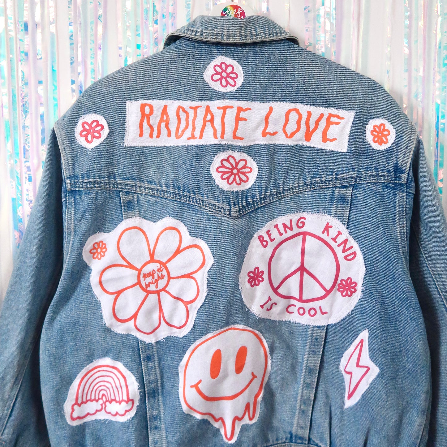 hippie heart denim jacket