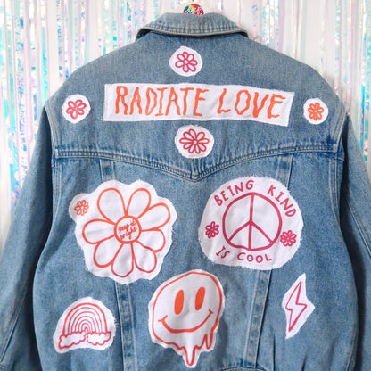 hippie heart denim jacket