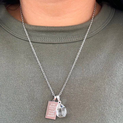 kind heart fierce mind brave spirit crystal necklaces