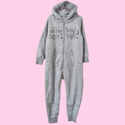 being kind is cool - kids onesie - grey