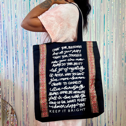 the reminders tote bag