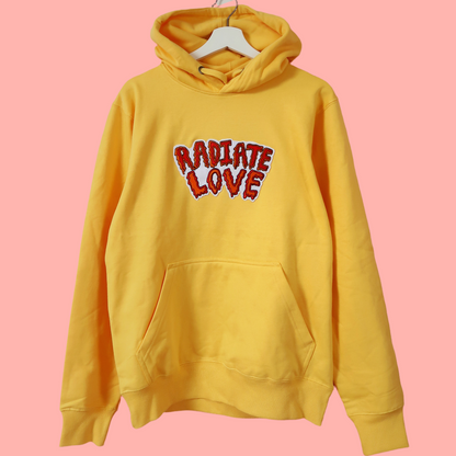 radiate love embroidered hoodie - yellow