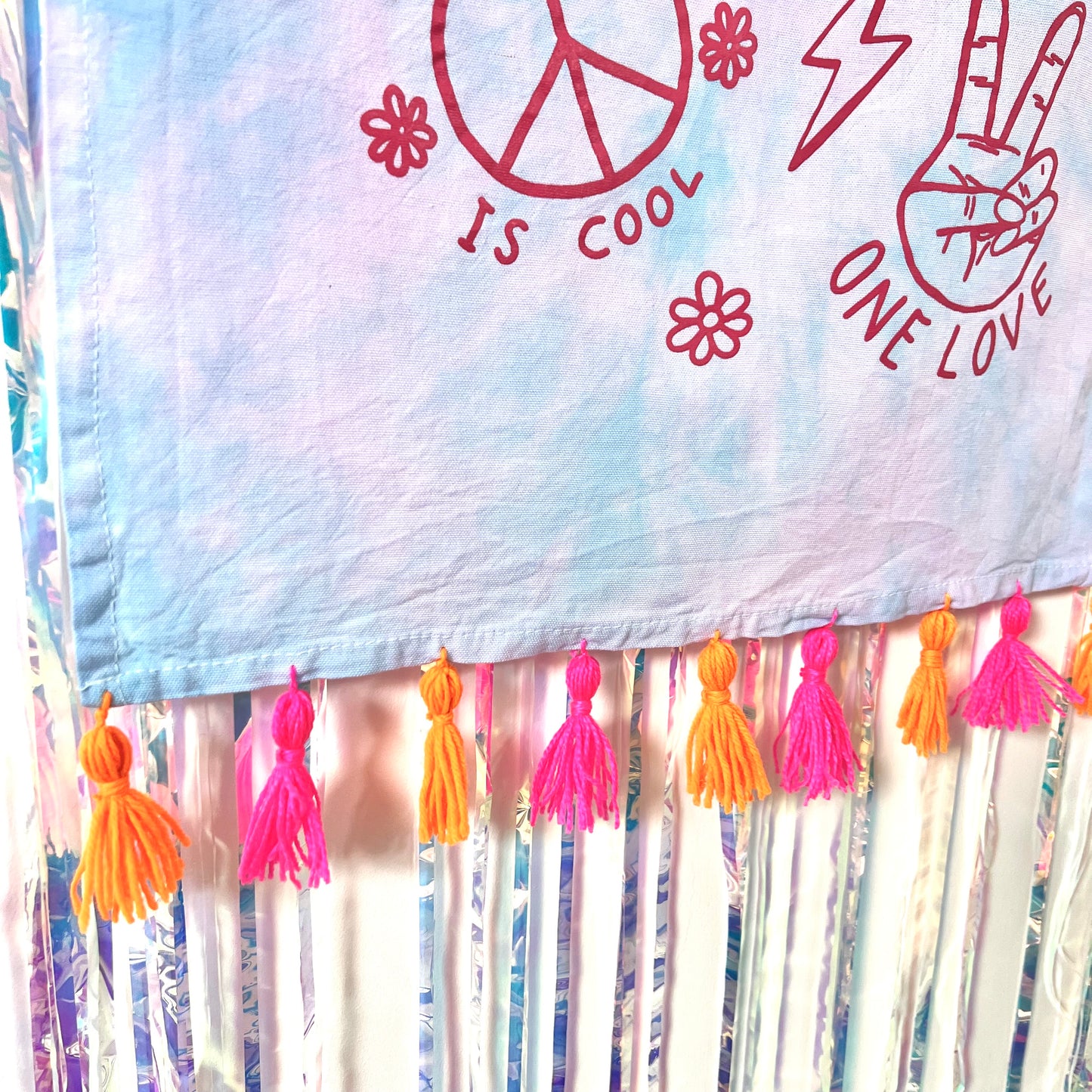 hippie heart tie dye wall hanging - candy clouds