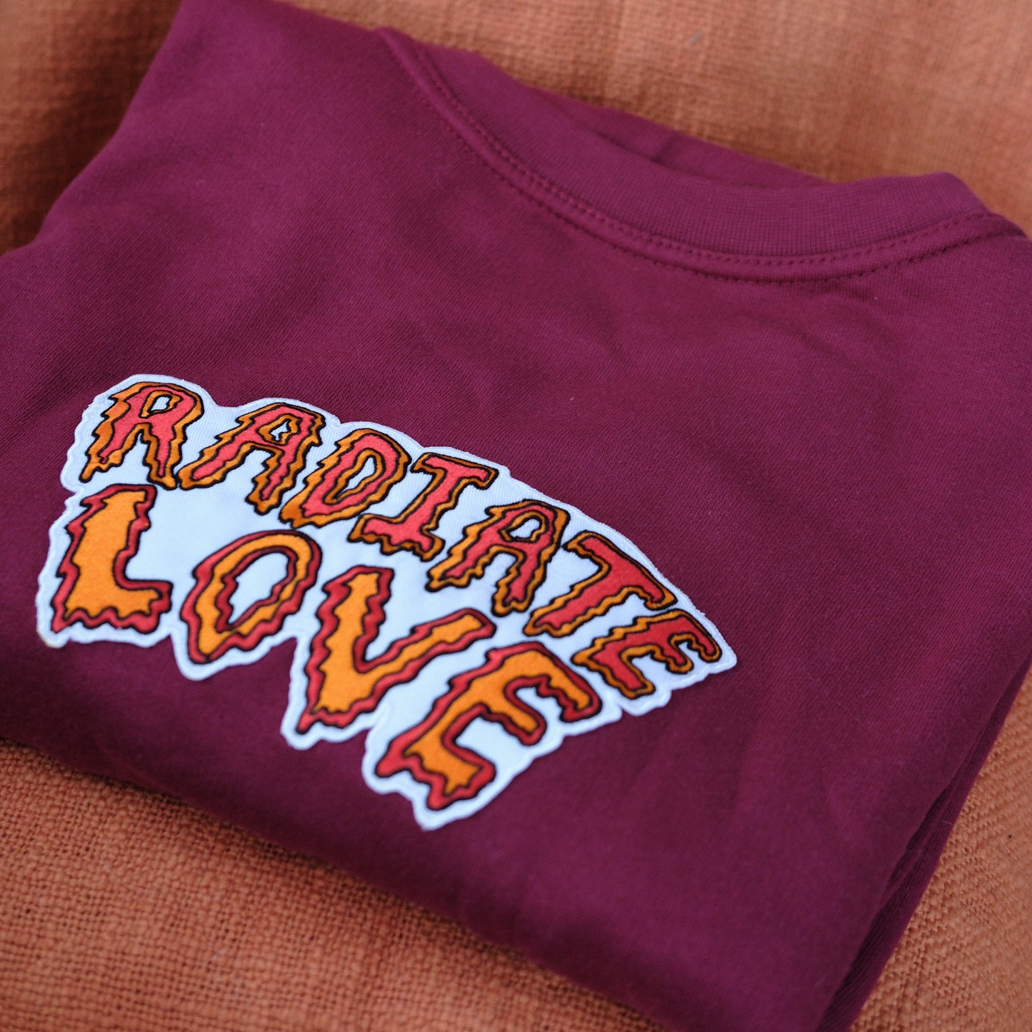 radiate love embroidered sweatshirt - burgundy