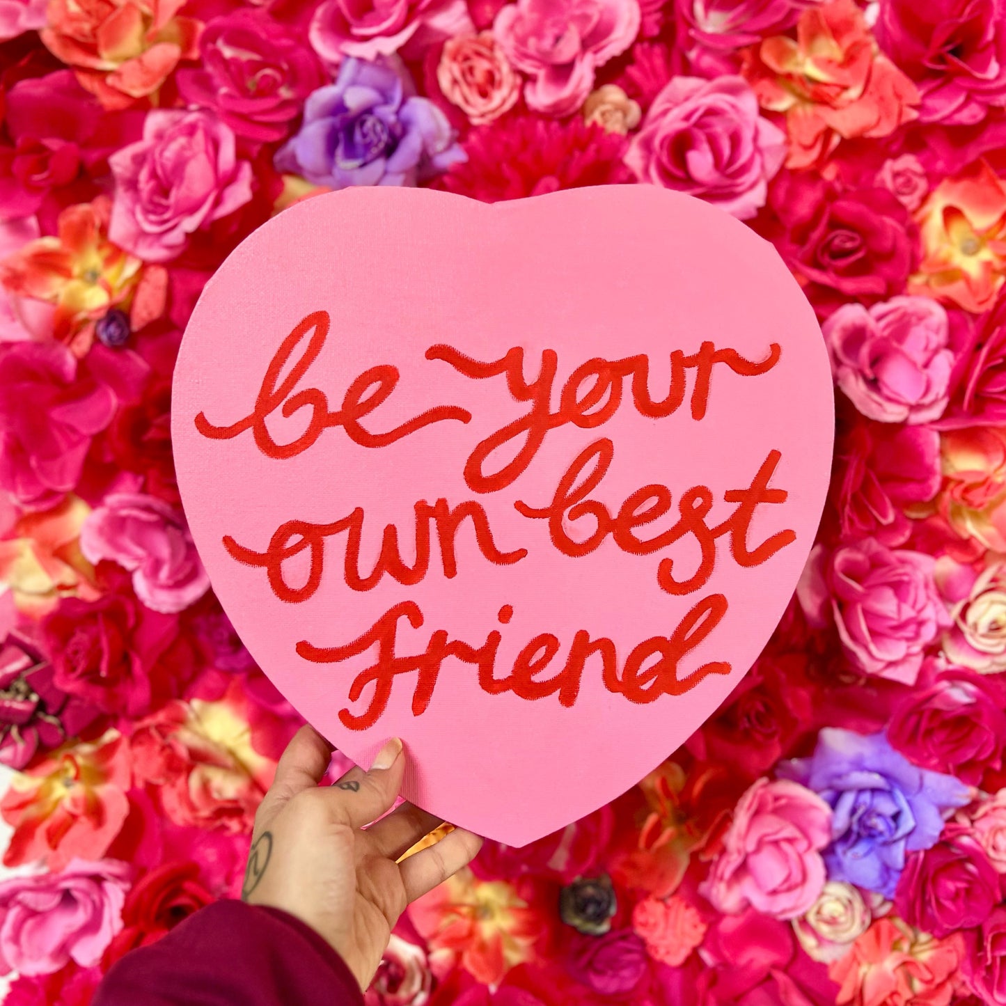 be your own best friend heart canvas