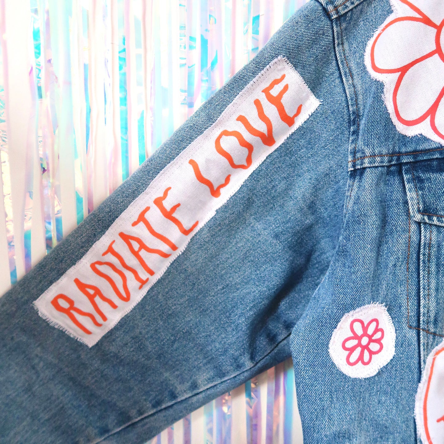 hippie heart denim jacket