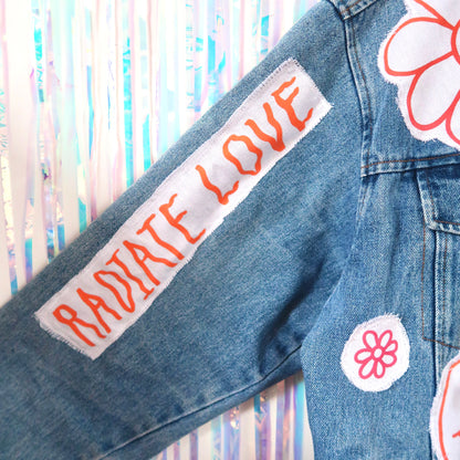 hippie heart denim jacket