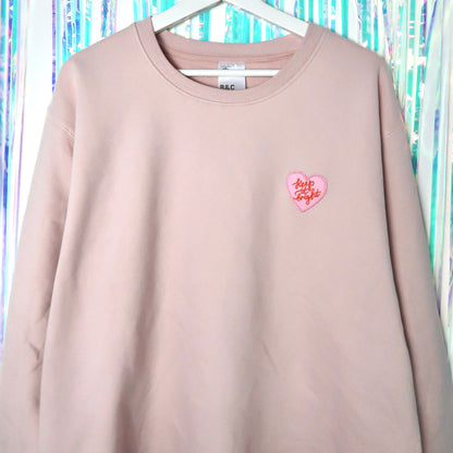 keep it bright embroidered sweatshirt - light pink