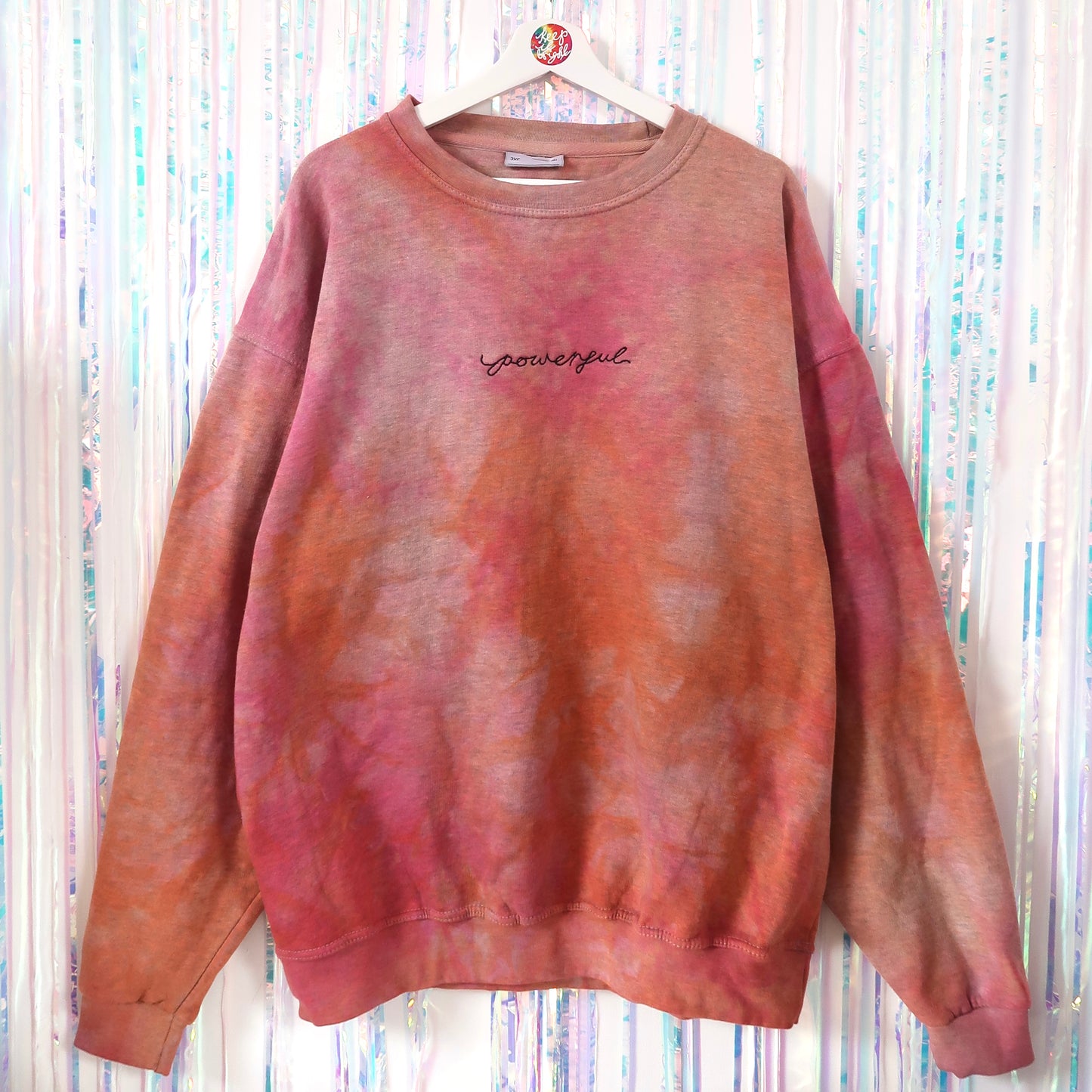 powerful embroidered sweatshirt - tie dye