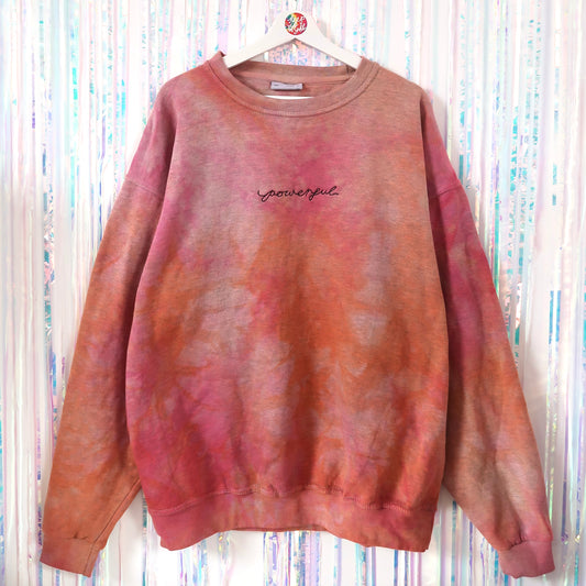 powerful embroidered sweatshirt - tie dye