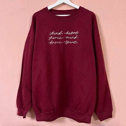 kind heart, fierce mind, brave spirit sweatshirt | 4 colours