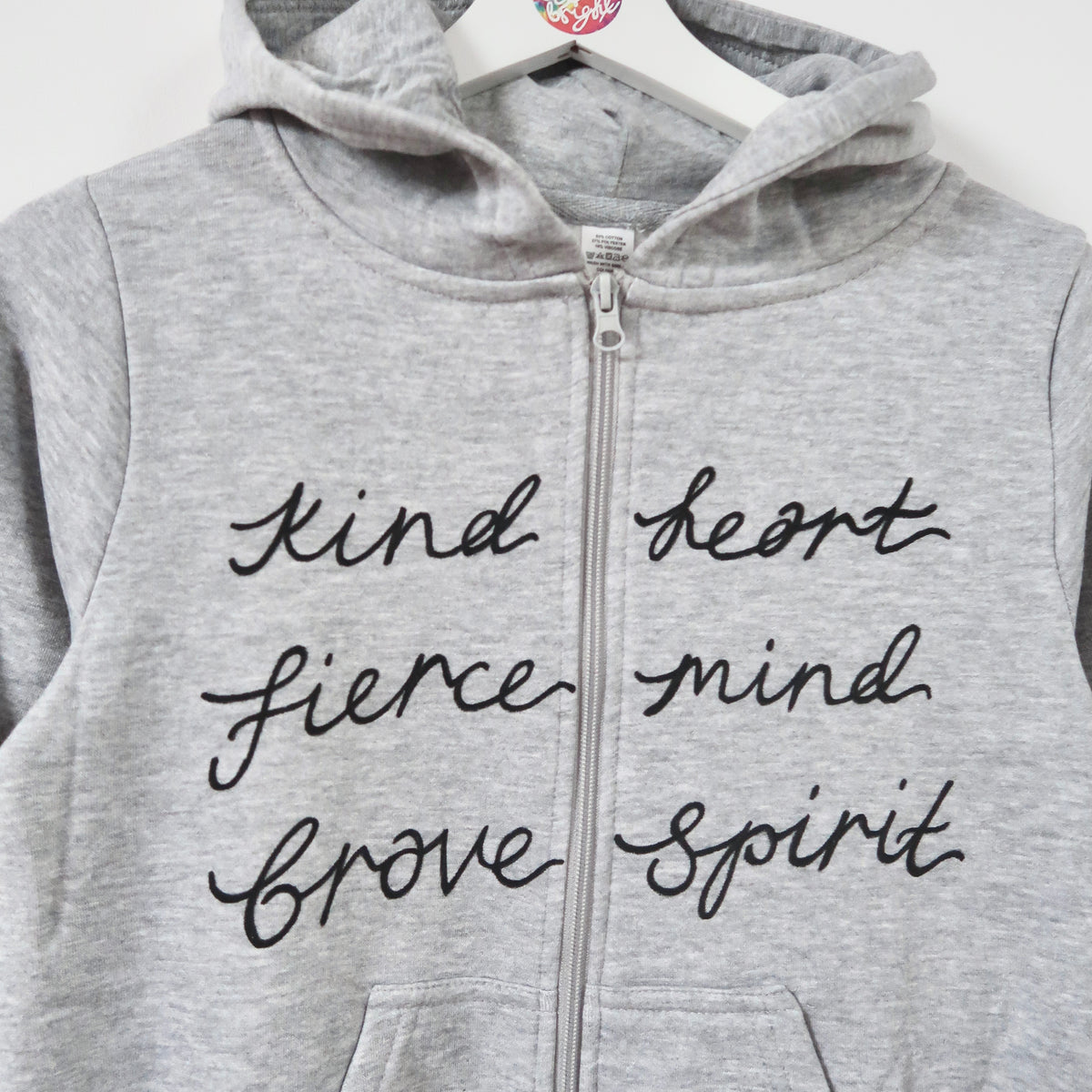 kind heart, fierce mind, brave spirit - kids onesie - grey