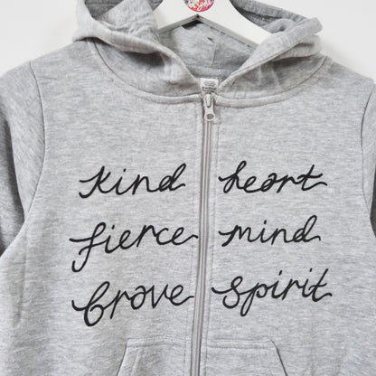 kind heart, fierce mind, brave spirit - kids onesie - grey
