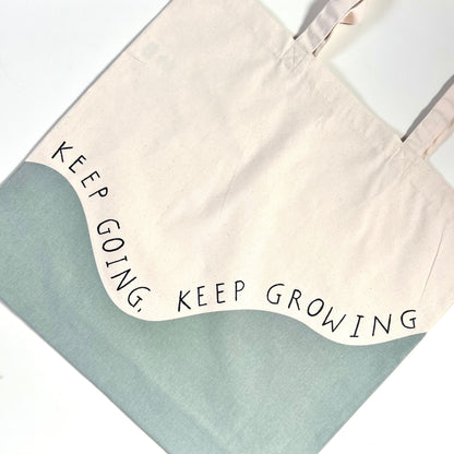 keep going, keep growing tote bag - green