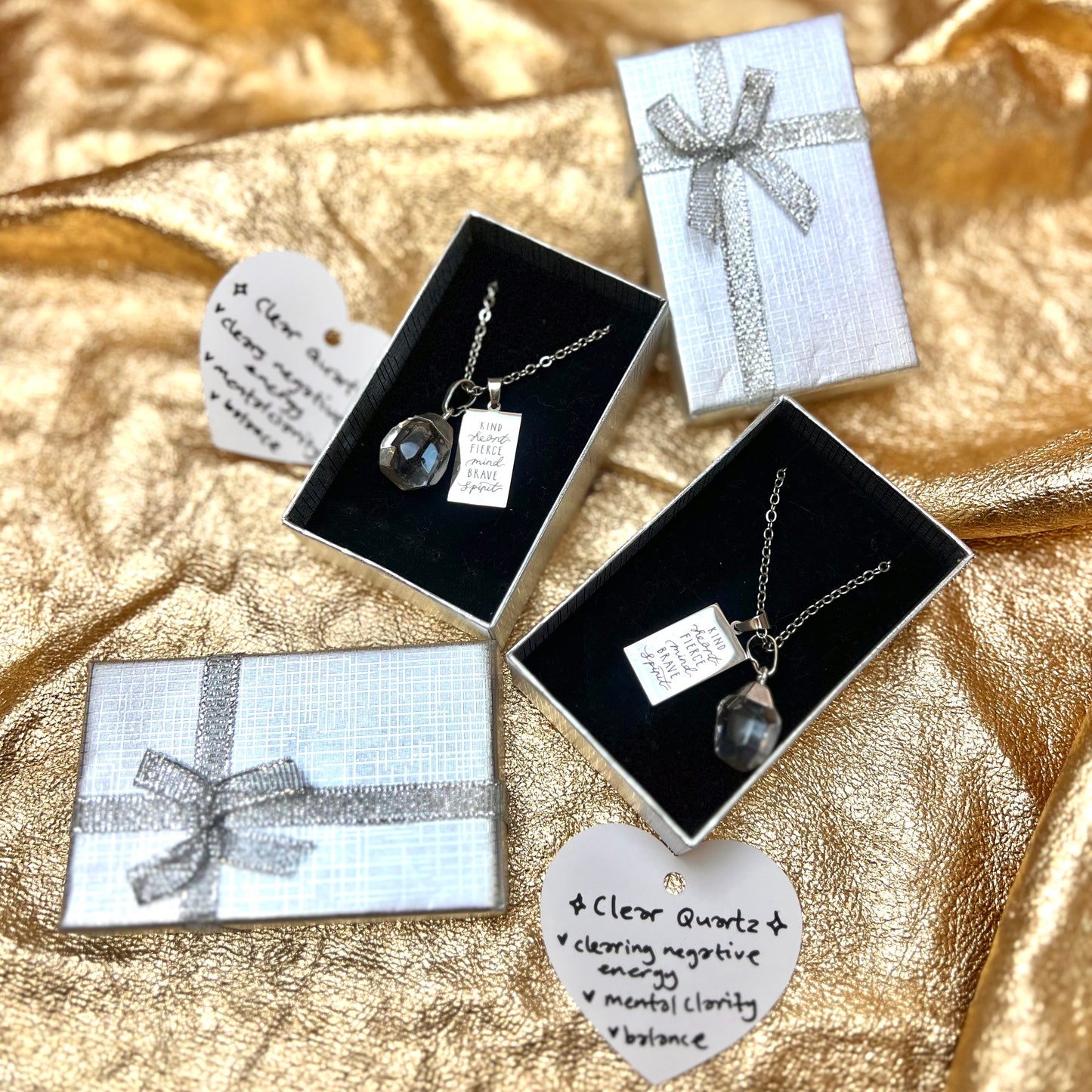 kind heart fierce mind brave spirit crystal necklaces