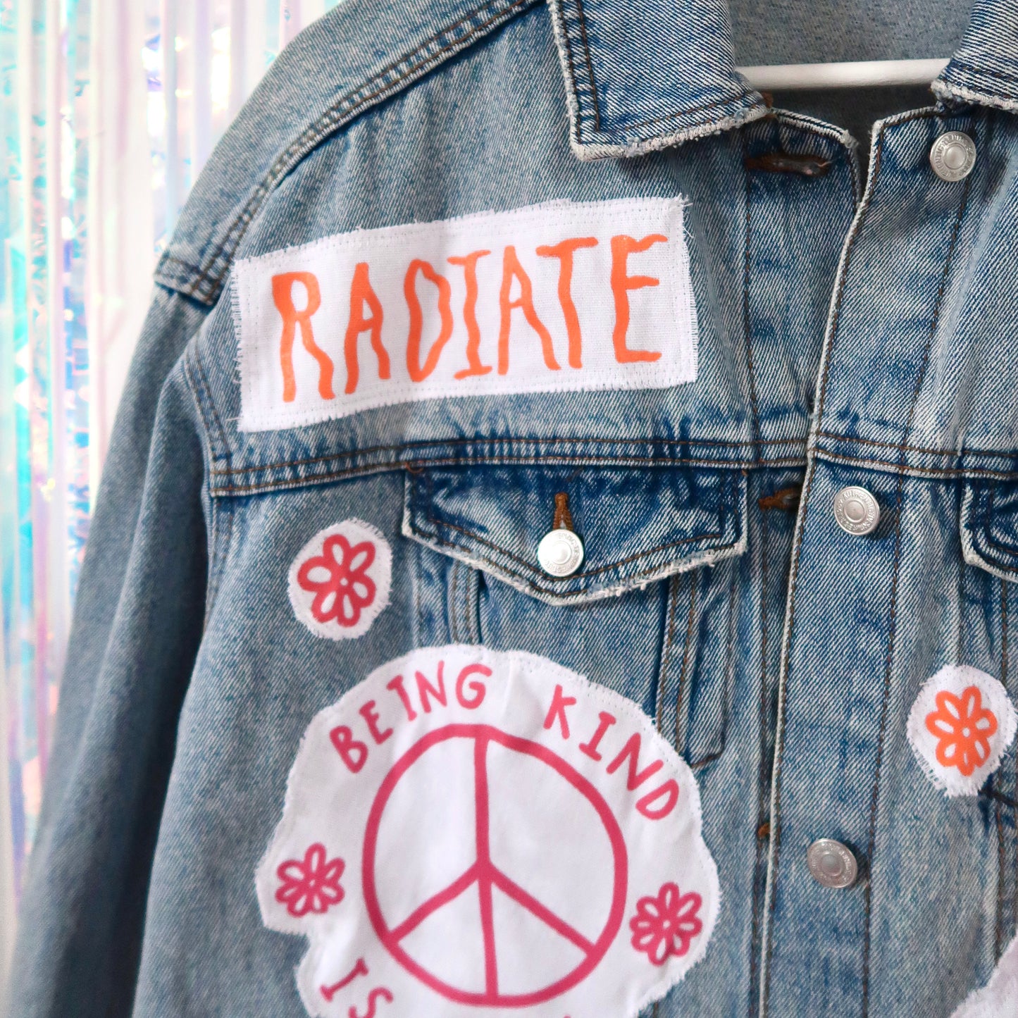 hippie heart denim jacket