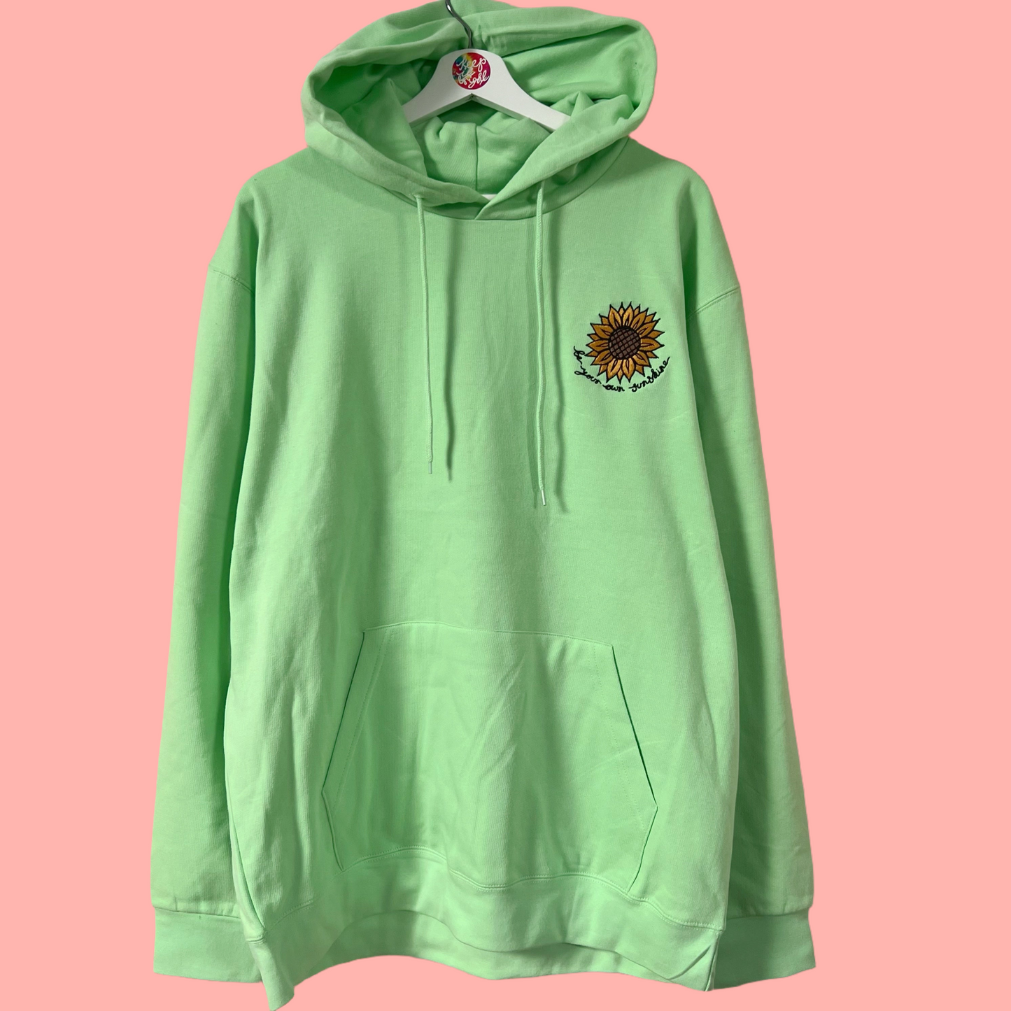 be your own sunshine embroidered pullover hoodie - mint