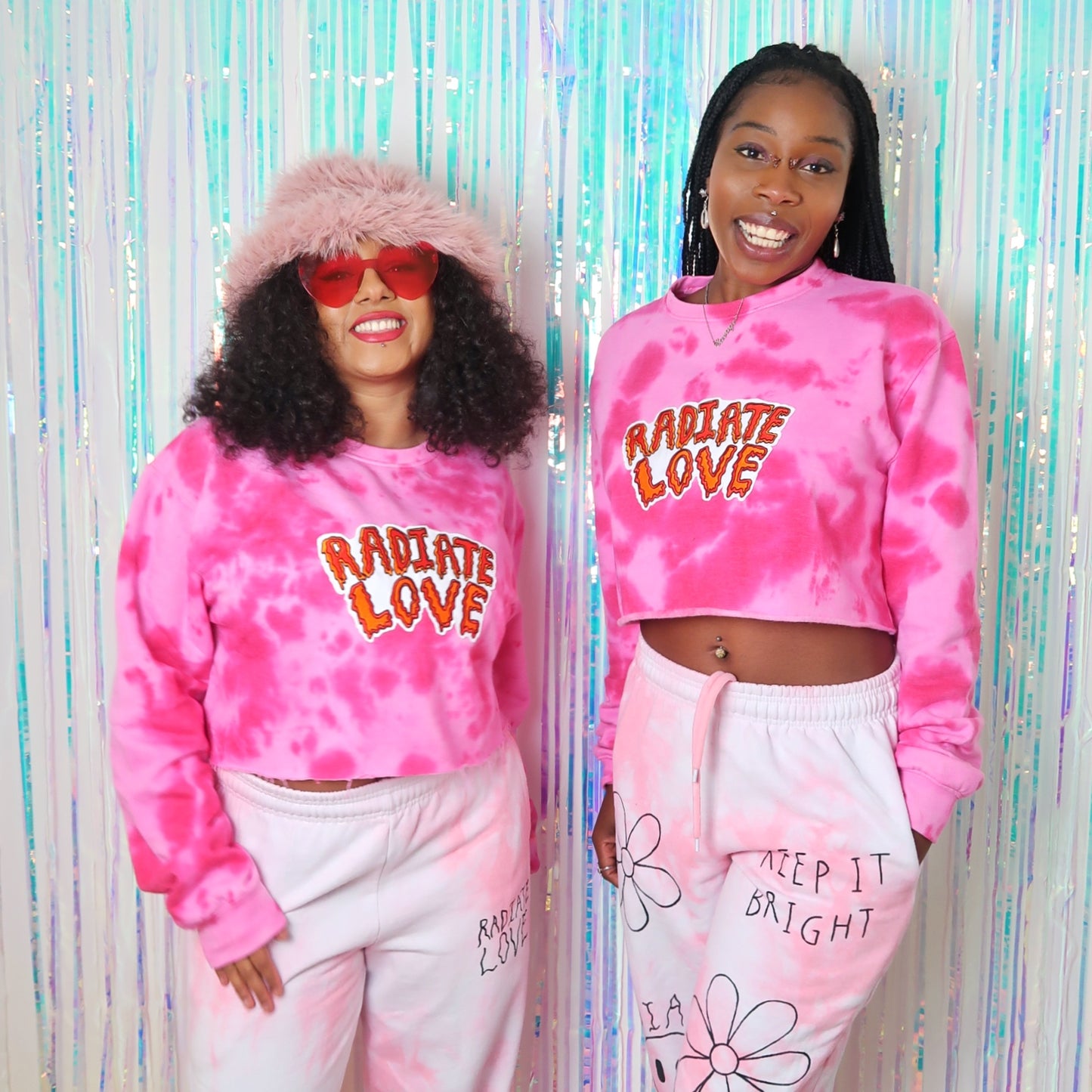radiate love tie dye crop sweatshirt