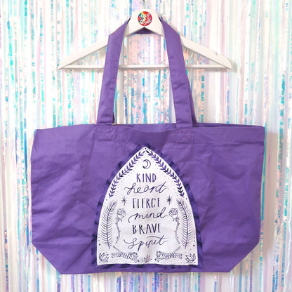 kind heart fierce mind brave spirit bag