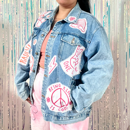 hippie heart denim jacket