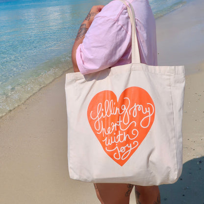 filling my heart with joy - large tote bag