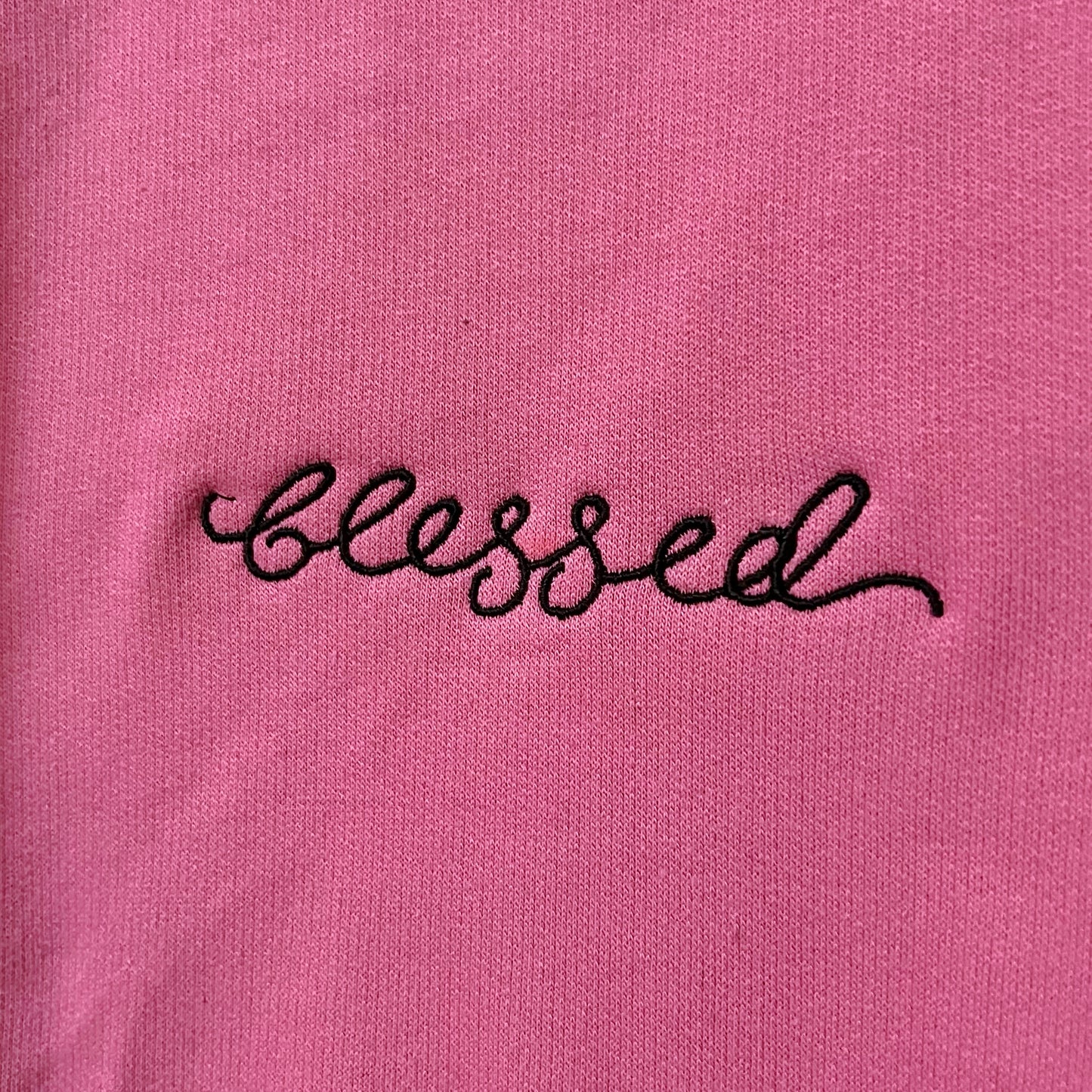 blessed embroidered sweatshirt - pink