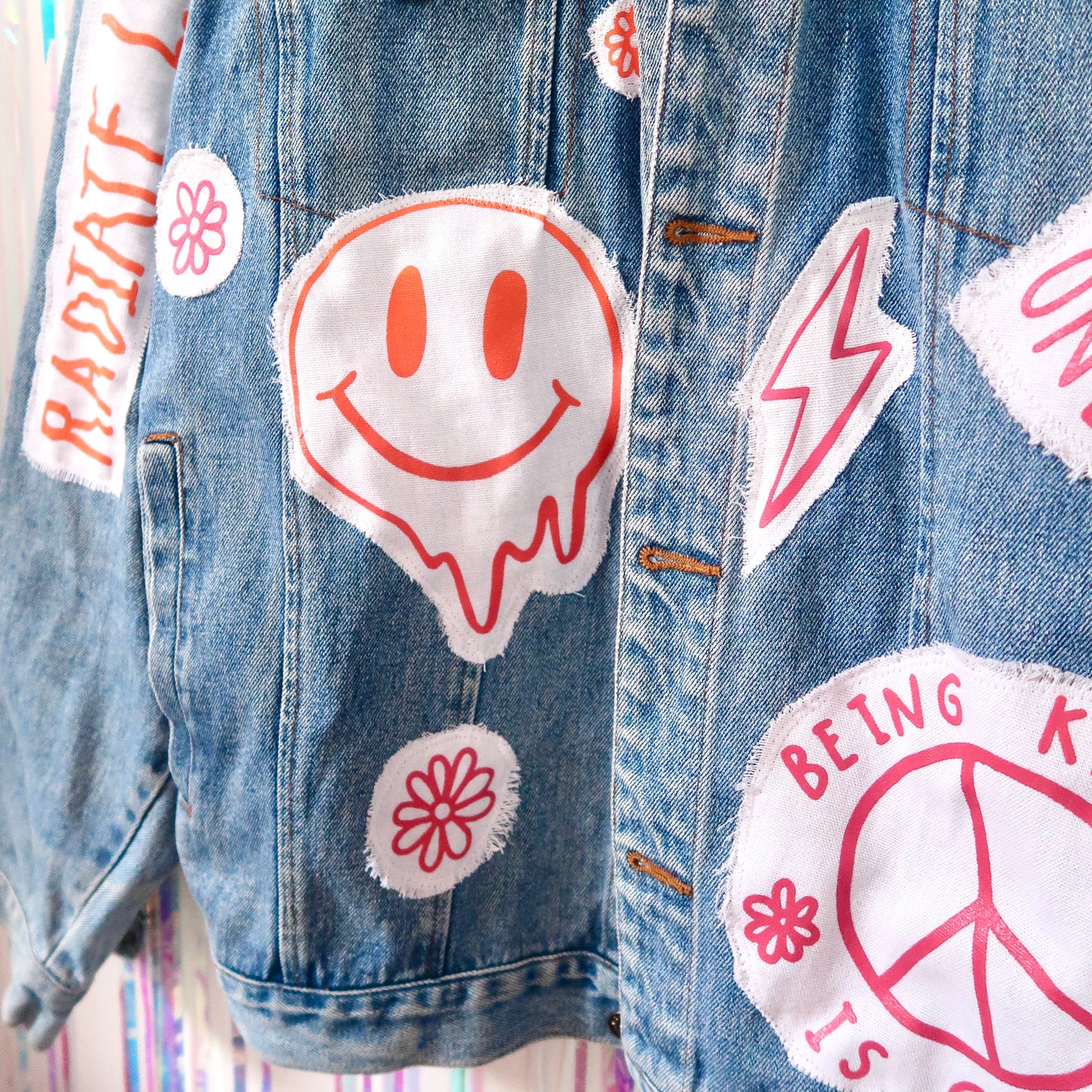 hippie heart denim jacket