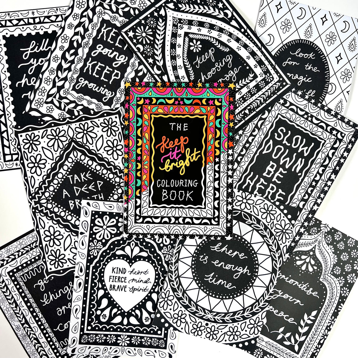 keep it bright colouring book - 10 prints