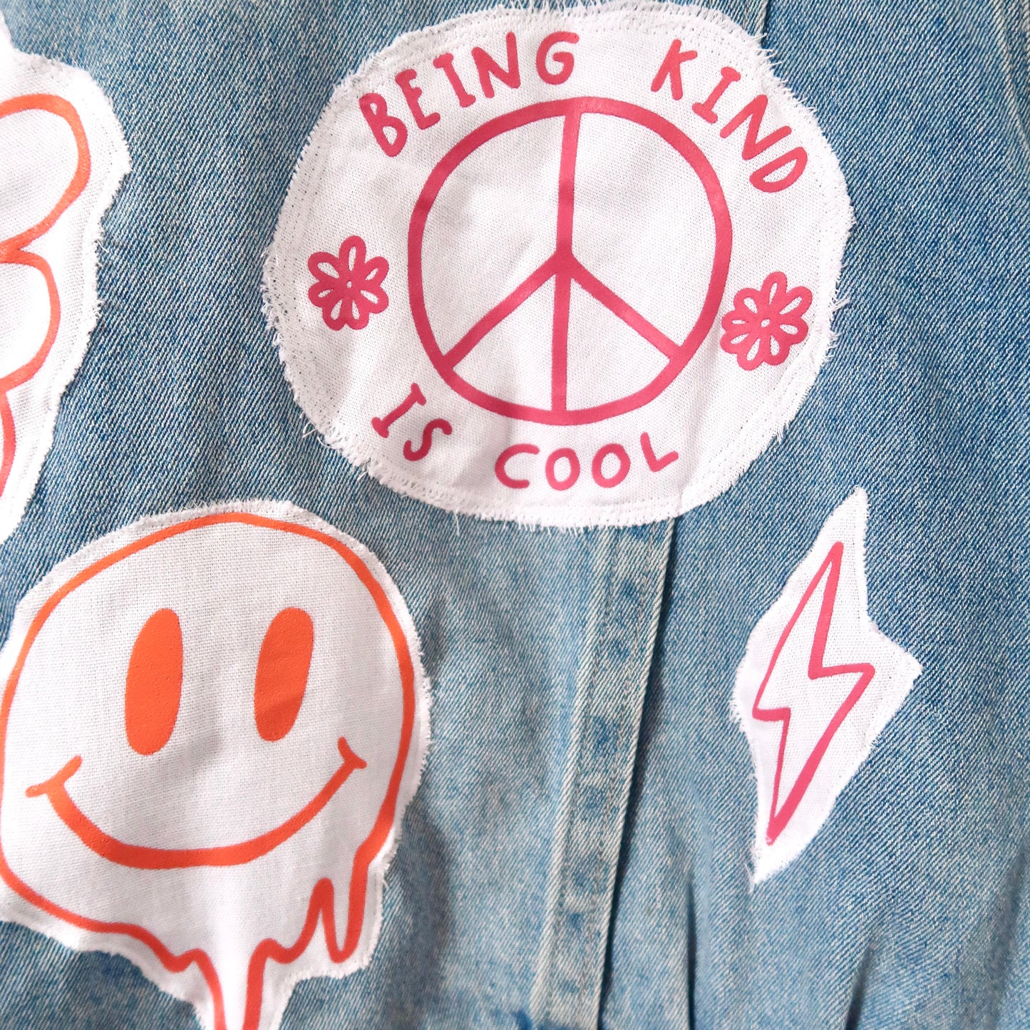 hippie heart denim jacket