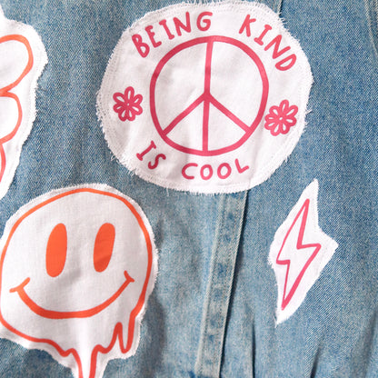 hippie heart denim jacket