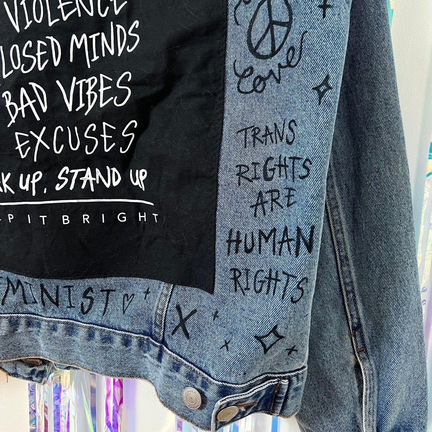 stand up, speak up denim jacket