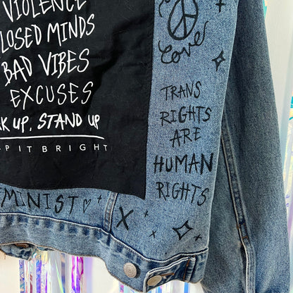 stand up, speak up denim jacket
