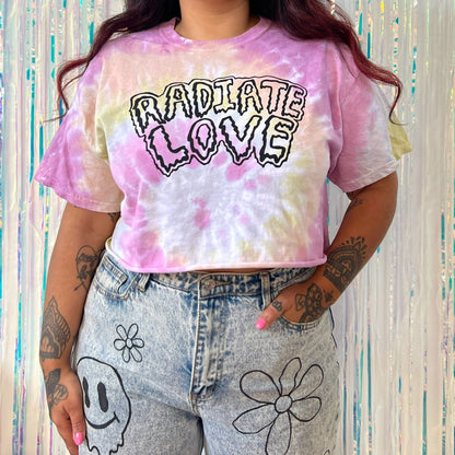 radiate love tie-dye t-shirt - pastel fade