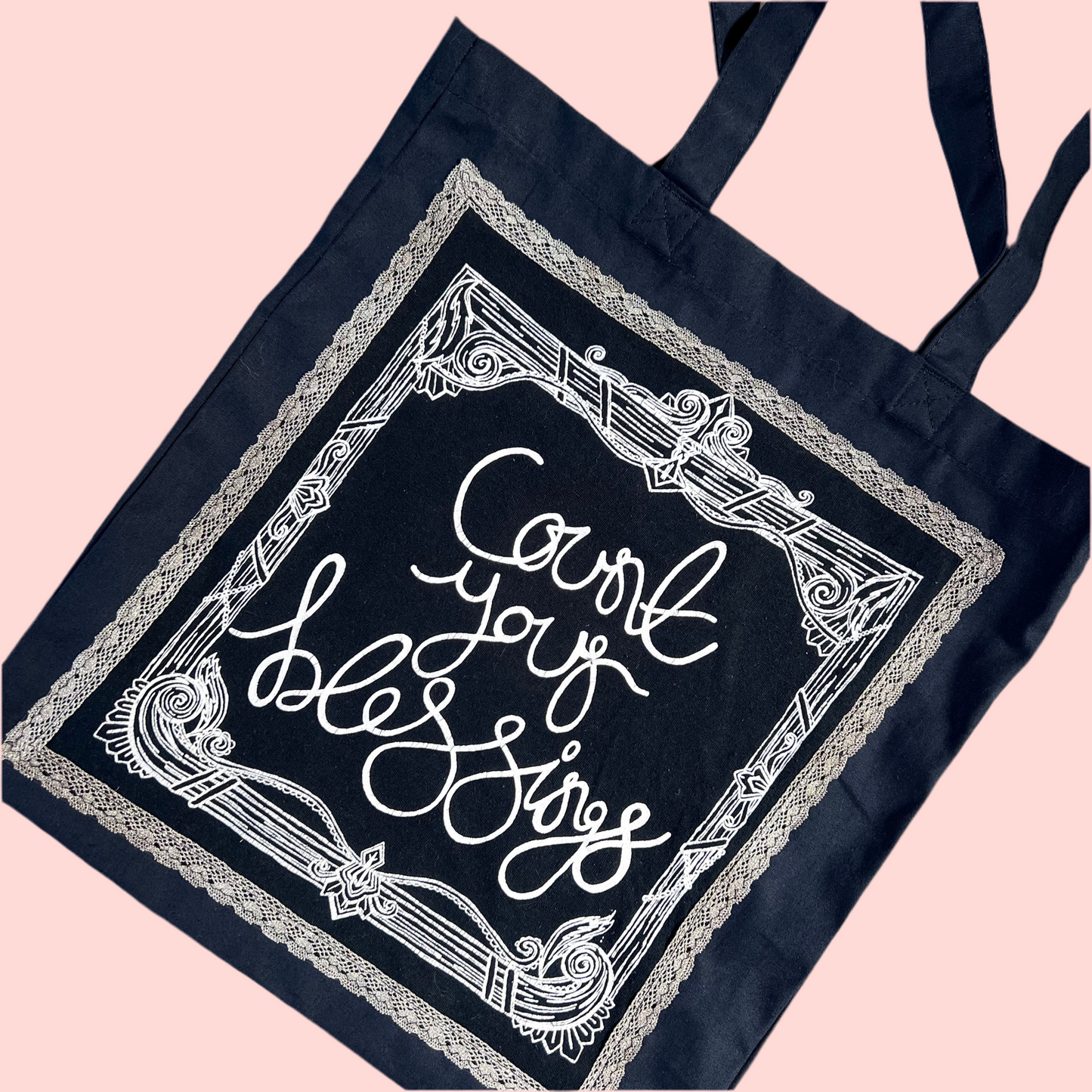 count your blessings tote bag - navy