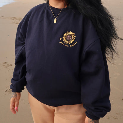 be your own sunshine embroidered sweatshirt - navy